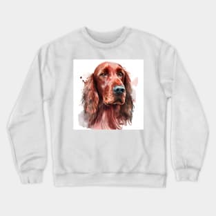 Red Irish Setter Watercolor Portrait Crewneck Sweatshirt